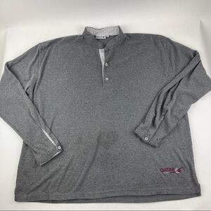 Qatar Airway Tshirt Mens L/XL Gray Long Sleeve Mock Neck